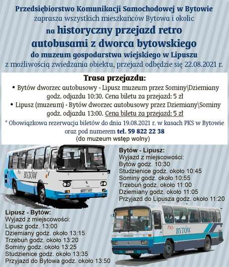 Historyczny przejazd retro autobusami z Bytowa do Lipusza