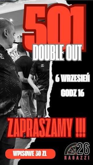 Turniej darta 501 Double Out