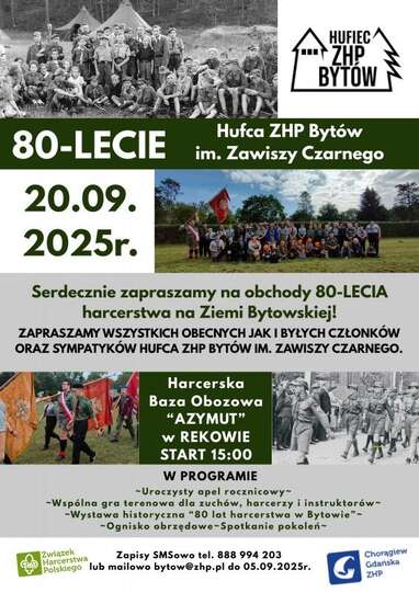 80-lecie hufca ZHP Bytów im. Zawiszy Czarnego